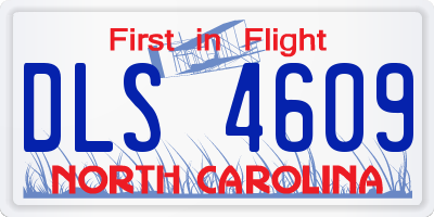 NC license plate DLS4609