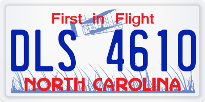 NC license plate DLS4610