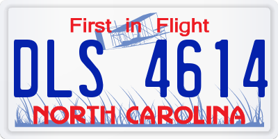 NC license plate DLS4614