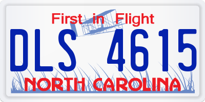 NC license plate DLS4615