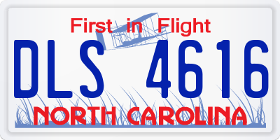 NC license plate DLS4616
