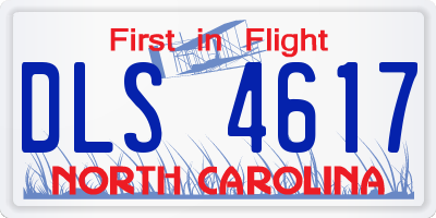 NC license plate DLS4617