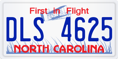 NC license plate DLS4625