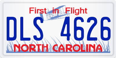 NC license plate DLS4626