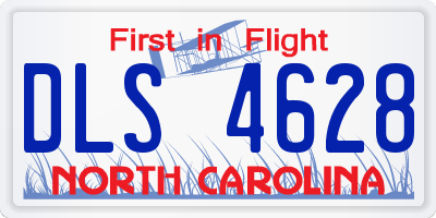 NC license plate DLS4628