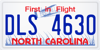 NC license plate DLS4630