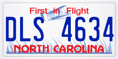 NC license plate DLS4634