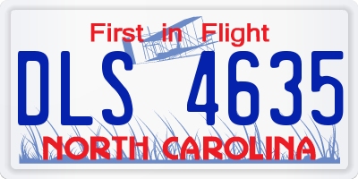 NC license plate DLS4635