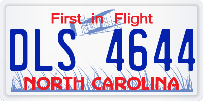 NC license plate DLS4644