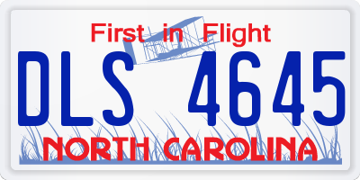 NC license plate DLS4645