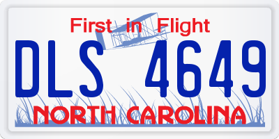 NC license plate DLS4649