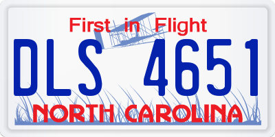 NC license plate DLS4651