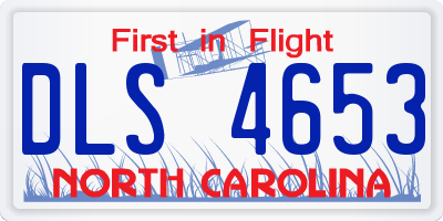 NC license plate DLS4653