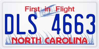 NC license plate DLS4663