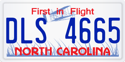 NC license plate DLS4665