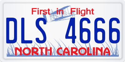 NC license plate DLS4666