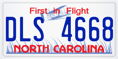 NC license plate DLS4668