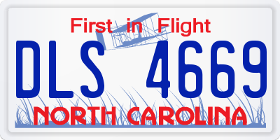 NC license plate DLS4669