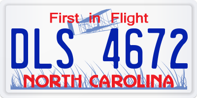 NC license plate DLS4672