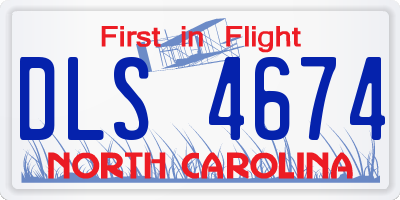 NC license plate DLS4674