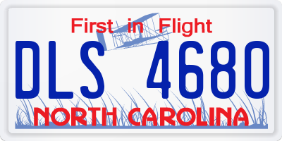 NC license plate DLS4680