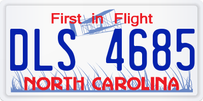 NC license plate DLS4685