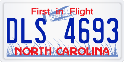 NC license plate DLS4693