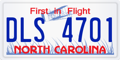 NC license plate DLS4701