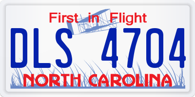NC license plate DLS4704