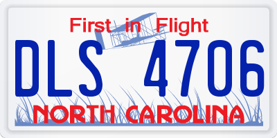 NC license plate DLS4706