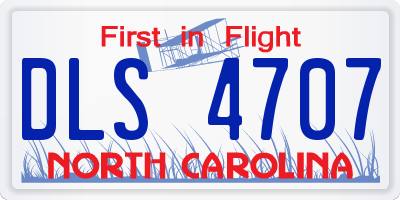 NC license plate DLS4707