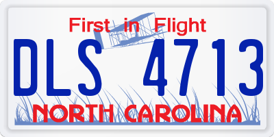 NC license plate DLS4713