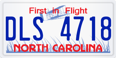 NC license plate DLS4718