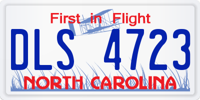 NC license plate DLS4723