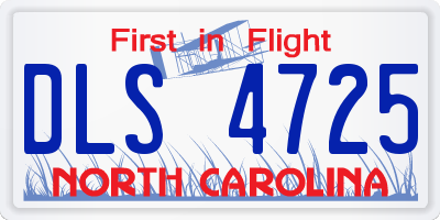 NC license plate DLS4725
