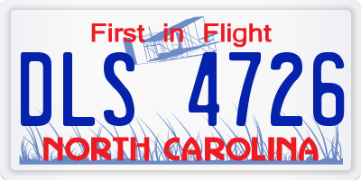 NC license plate DLS4726
