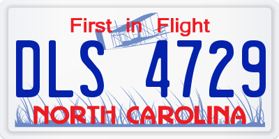 NC license plate DLS4729