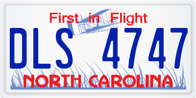 NC license plate DLS4747