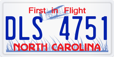 NC license plate DLS4751