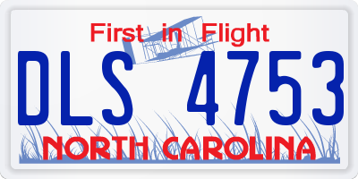 NC license plate DLS4753
