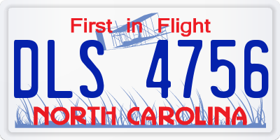 NC license plate DLS4756