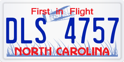 NC license plate DLS4757