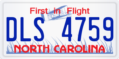 NC license plate DLS4759