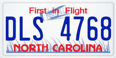 NC license plate DLS4768
