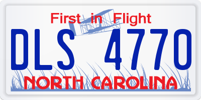 NC license plate DLS4770