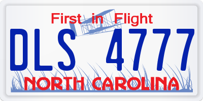 NC license plate DLS4777