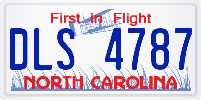 NC license plate DLS4787