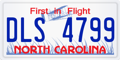 NC license plate DLS4799