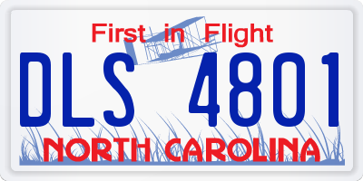 NC license plate DLS4801