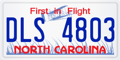 NC license plate DLS4803